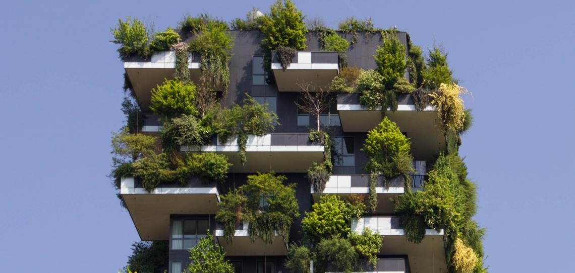 Many innovations can make a difference on climate change at domestic level. These may be as easy as green roofs. Photo: Victor Garcia - unsplash.com under creative commons https://creativecommons.org/licenses/by-nc-nd/2.0/ High Rise building using green roof technology