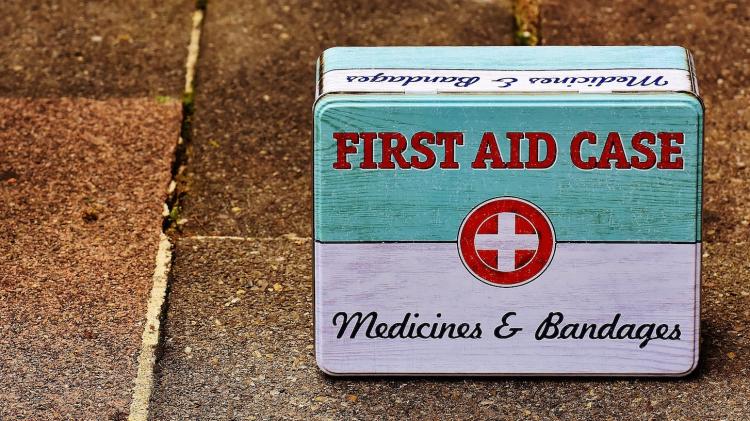 Home medical kits should be regularly checked and kept up to date. Credit Alexas_Fotos on Pixabay Medical box on pavement