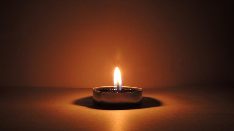 Candle lit with white background