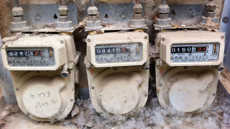 Old damaged gas meters